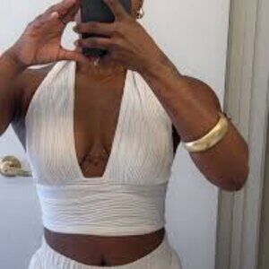 Garage White Halter Top